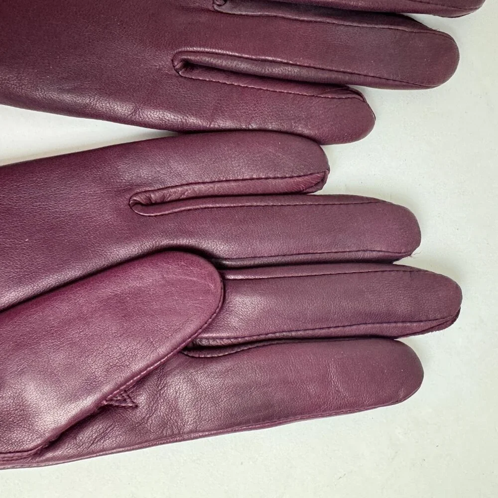 Carole Little Purple leather gloves Size XL